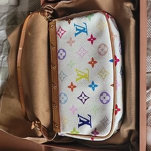 Louis Vuitton Multicolor Pochette & Wallet. RARE Condition. Collectors Item.